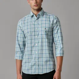 Louis Philippe Blue Slim Fit Checks Shirt-picture-20
