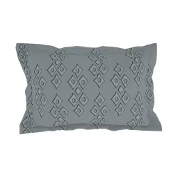 Spaces Grey Organic 144 TC Cotton Large Bedsheet with 2 Pillow Covers image 4