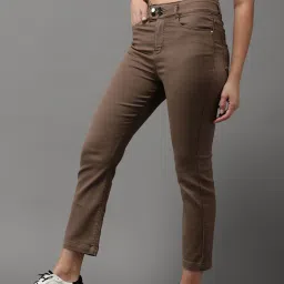 showoffff SHOWOFF High-Rise Brown Clean Look Jeans image 3