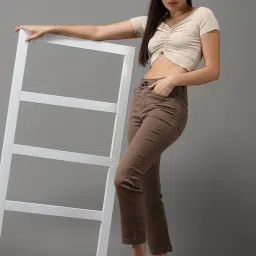 showoffff SHOWOFF High-Rise Brown Clean Look Jeans image 4