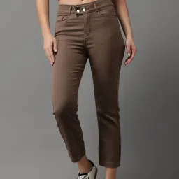 showoffff SHOWOFF High-Rise Brown Clean Look Jeans image 1