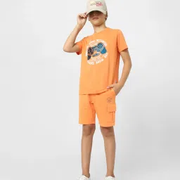 Jack & Jones Junior Dark Orange Solid Shorts image 4