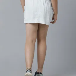 Under Fourteen Only Kids White Cotton Regular Fit Skirt image 2