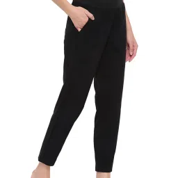 Enamor Jet Black Mid Rise Pants image 4