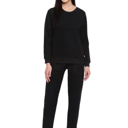 Enamor Jet Black Mid Rise Pants image 5