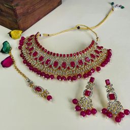 VATSALYA creation Women Artificial Stones and Beads Studded Jewellery Set-picture-18