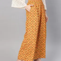 Juniper Yellow Floral Print Palazzos image 3