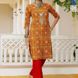 arangya Women Geometric Printed Indie Prints Crepe Kurta-picture-16