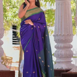 SILKWEAR Ethnic Motifs Zari Silk Cotton Kanjeevaram Saree-picture-17