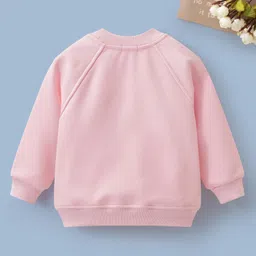 Mark & Mia Full Raglan Sleeves Sweatshirt With Kitty Patch - Pink image 2