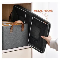 JD FRESH 4 Piece of Woven Fabric Wardrobe Organizer for Clothes - Grey image 3