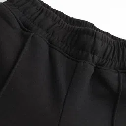 kookie kids india Kookie Kids Knit Full Length Wide Leg Solid Lounge Pant - Black image 3