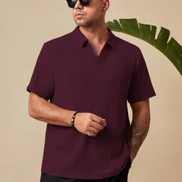 SZN Men Self Design Polo Collar T-shirt-picture-17