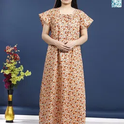 PR PINK ROYAL Pack Of 2 Floral Printed Pure Cotton Maxi Nightdress-picture-13