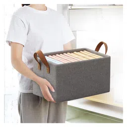 JD FRESH 4 Piece of Woven Fabric Wardrobe Organizer for Clothes - Grey image 4