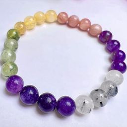 VIBESLE Unisex Crystals Artificial Beaded Elasticated Bracelets-picture-21