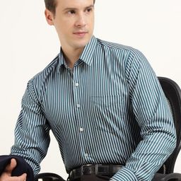 Hancock Slim Fit Vertical Stripes Striped Formal Cotton Shirt-picture-22