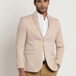 Turtle Beige Relaxed Fit Texture Blazer-picture-49