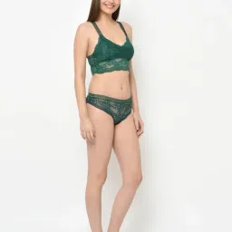 Da Intimo Green Lace Bralette With Bikini Panty image 3