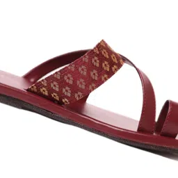 planet paaduks Paaduks Men's Light Of Life Maroon Toe Ring Sandals image 4