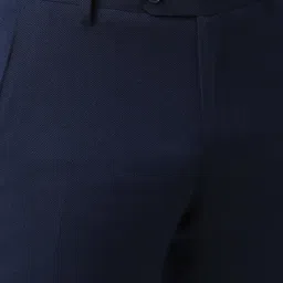 Peter England Elite Navy Slim Fit Trousers image 4