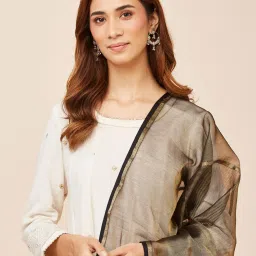 Fabindia Black Woven Pattern Dupatta image 4