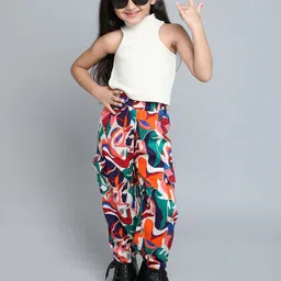 taffykids Girls High Neck Crop Top with Trousers-picture-22
