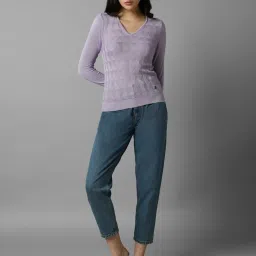 Allen Solly Purple Regular Fit Sweater image 4
