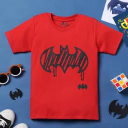 Desi Soota Kids Red Cotton Printed T-Shirt image 1