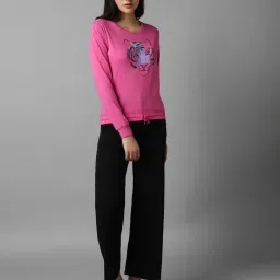 Allen Solly Pink Cotton Printed T-Shirt image 4