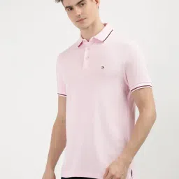 Tommy Hilfiger Romantic Pink Cotton Slim Fit Solid Polo T-Shirt image 3