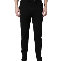 Force NXT Black Cotton Regular Fit Sports Trackpants image 1