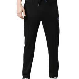 Force NXT Black Cotton Regular Fit Trackpants image 1