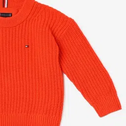 TOMMY HILFIGER Boys Orange Regular Fit Sweater image 4