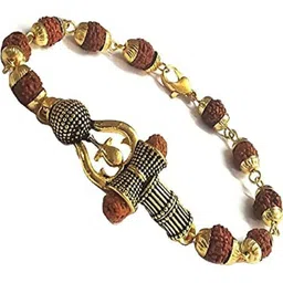 Divine souvenirs Unisex Gold Plated Artificial Beaded Rudhraksh Link Bracelet-picture-32