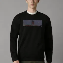 Louis Philippe Black Regular Fit Printed Sweatshirt image 1