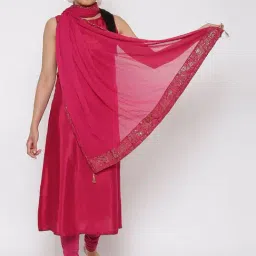 Rangriti Pink Plain Dupatta-picture-15