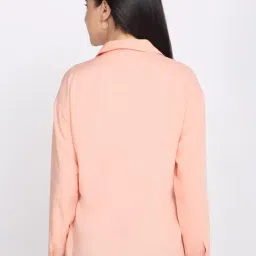 SHAYE Peach Regular Fit Embellished Shirt image 2