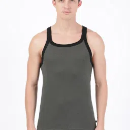 Jockey US27 Olive Super Combed Cotton Rib Gym Vest (Shoulder Strap Color May Vary) image 1