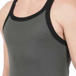Jockey US27 Olive Super Combed Cotton Rib Gym Vest (Shoulder Strap Color May Vary) image 4