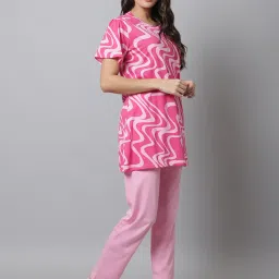 Kanvin Pink Printed Top Pyjamas Set image 4