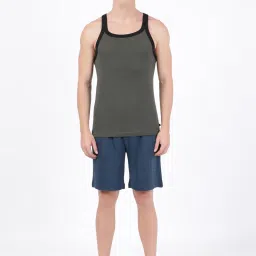 Jockey US27 Olive Super Combed Cotton Rib Gym Vest (Shoulder Strap Color May Vary) image 5
