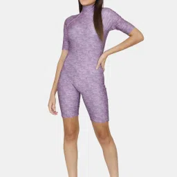 Zelocity by Zivame Purple Printed Swimsuit image 4