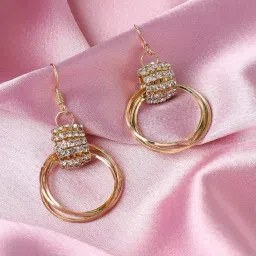 Sohi Gold Plated Designer Stone Party Drop Earring For Women image 1