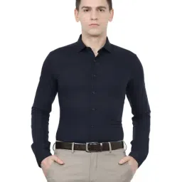 Louis Philippe Permapress Black Cotton Slim Fit Shirt-picture-15