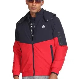 U.S. Polo Assn. Navy Regular Fit Colour Block Hooded Jacket-picture-39