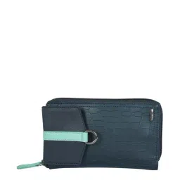 Baggit Blue Textured Zip Around Wallet for Women-picture-32