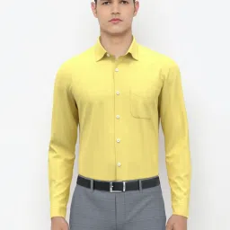 Peter England Yellow Cotton Slim Fit Formal Shirt image 1