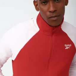Reebok Red Cotton Regular Fit Colour Block Sports Jacket image 4