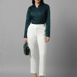 Allen Solly Green Cotton Formal Shirt image 4